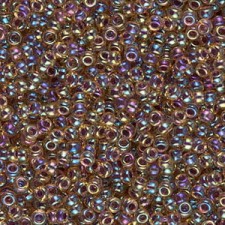 Miyuki rocailles Perlen 11/0 - Berry lined light topaz ab 11-342